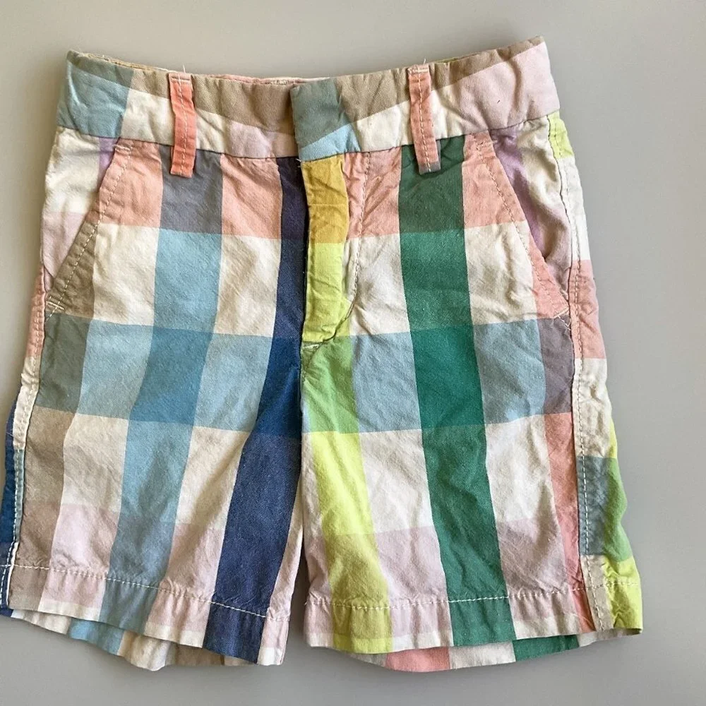 BABY GAP  PASTEL PLAID PREPPY SHORTS